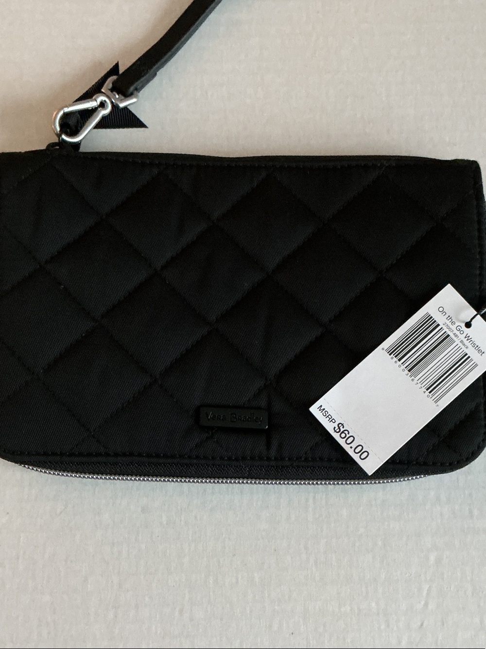 Vera Bradley RFID On the Go Wristlet in Black Performance Twill